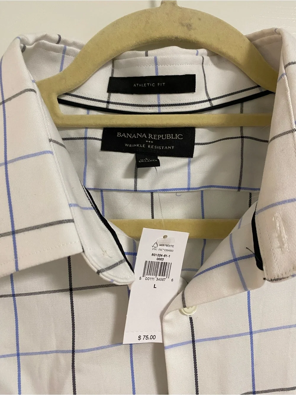Banana Republic: Classic White Windowpane Check Dress Shirt